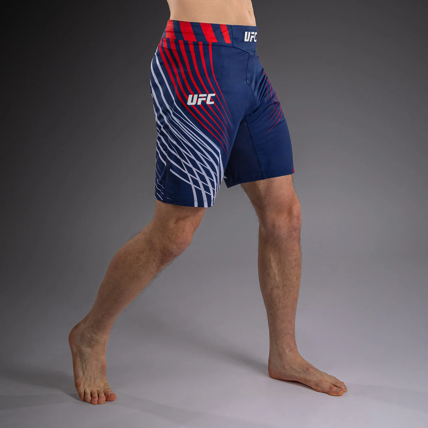 UFC Freedom 250 by Venum Personalisiert Authentic Fight Night Fight Shorts im Long Fit für Herren - Blau - Image 3