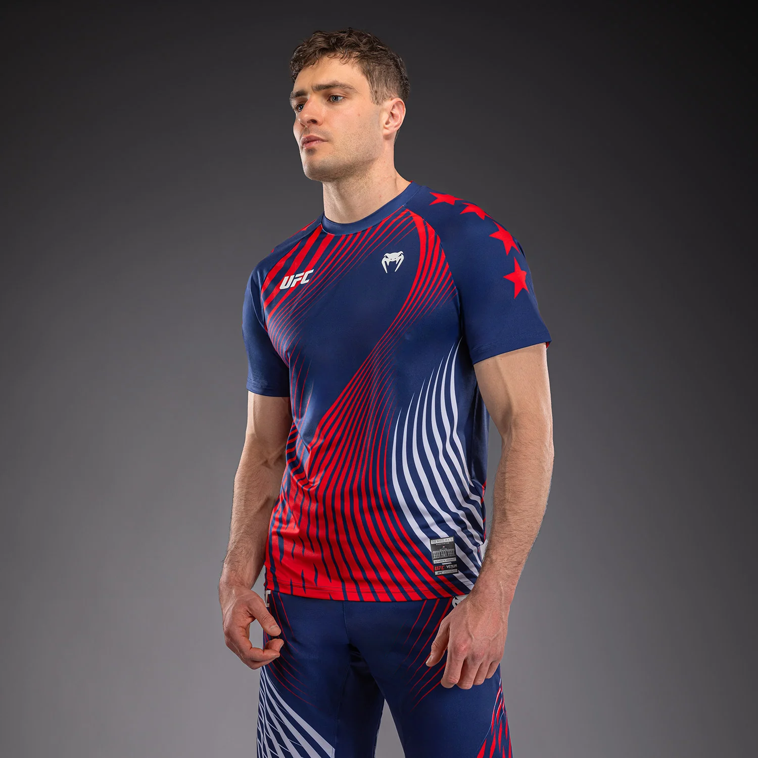UFC Freedom 250 by Venum Personalisiert Authentic Fight Night Walkout Jersey für Herren - Blau - Image 3