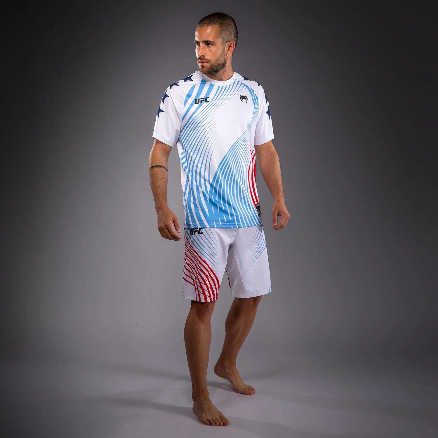 UFC Freedom 250 by Venum Personalisiert Authentic Fight Night Walkout Jersey für Herren - Weiß - Image 3