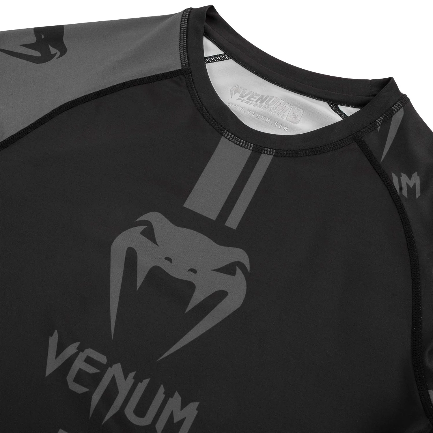 Rashguard Venum Logos - Kurzarm - Schwarz/Schwarz - Image 5
