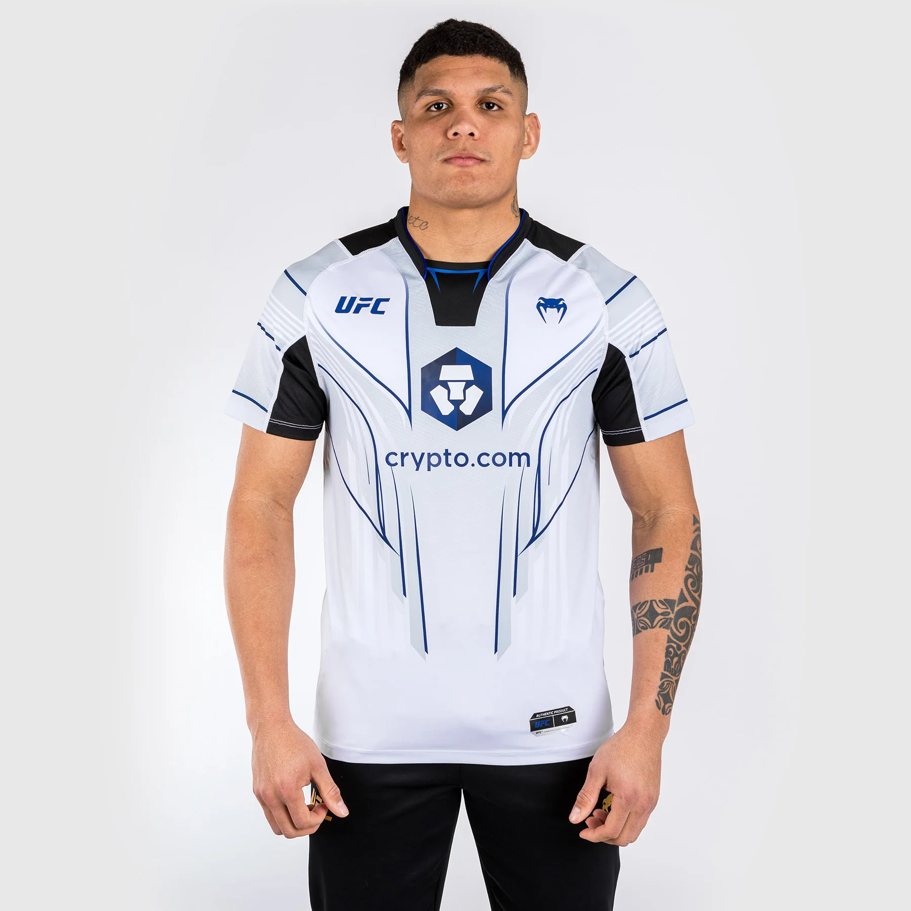 UFC Venum personalisierte authentische Fight Night 2.0 Kit von Venum Herren Walkout Jersey - Midnight Edition - Ice - Image 2