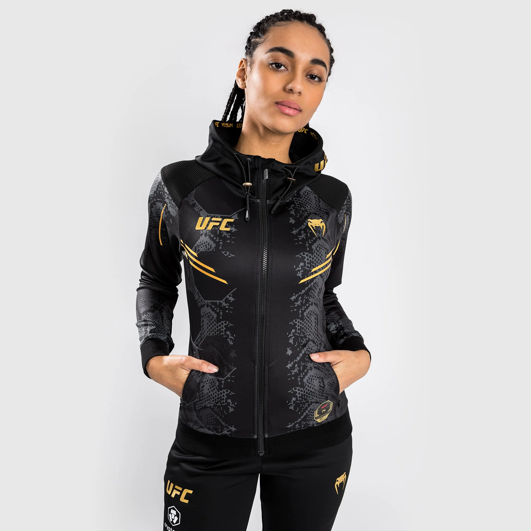 UFC Adrenaline by Venum Authentic Fight Night Walkout-Kapuzenpullover für Frauen - Champion - Image 5
