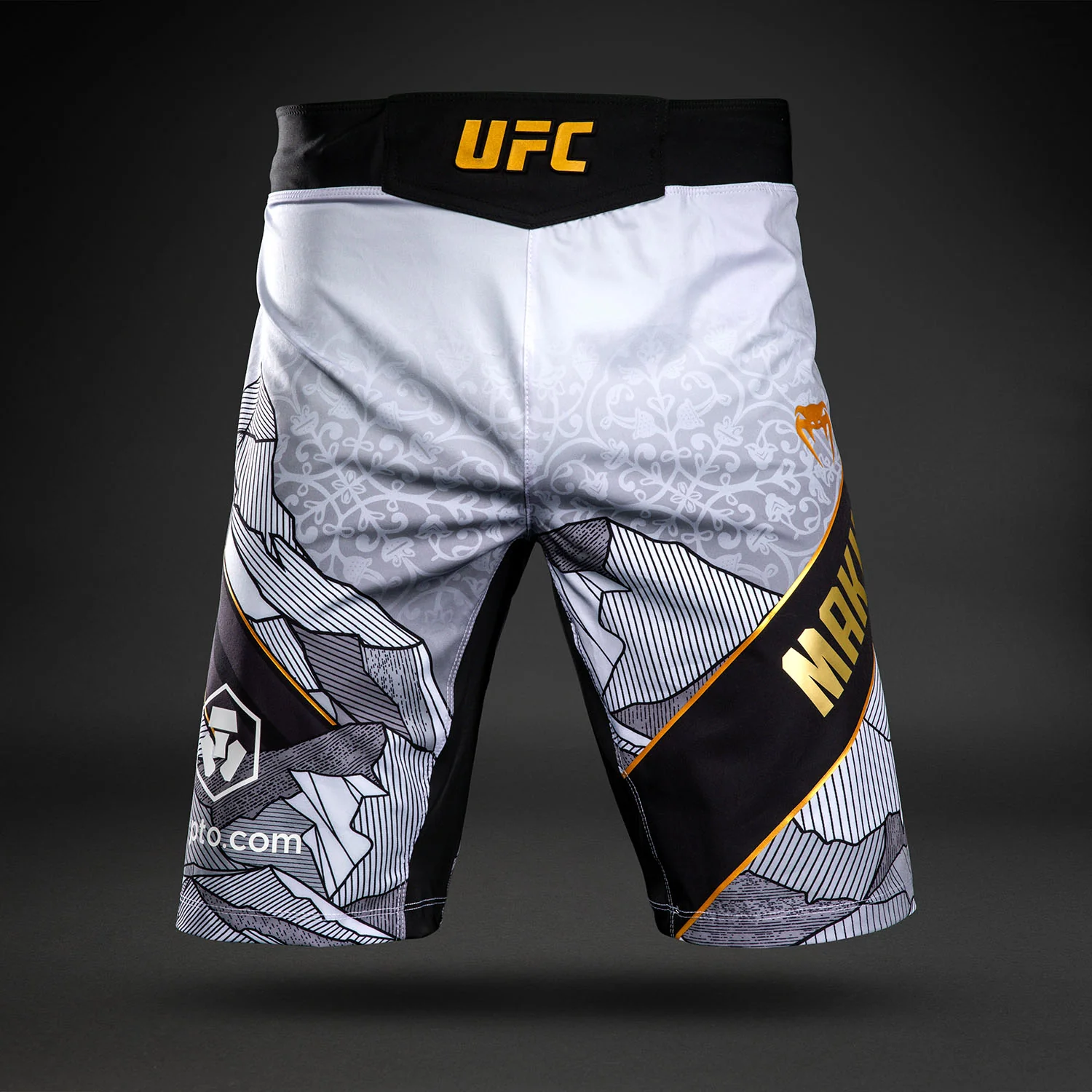 UFC Unrivaled by Venum Islam Makhachev Herren Fight Short für Männer - Weiß/Schwarz - Image 2