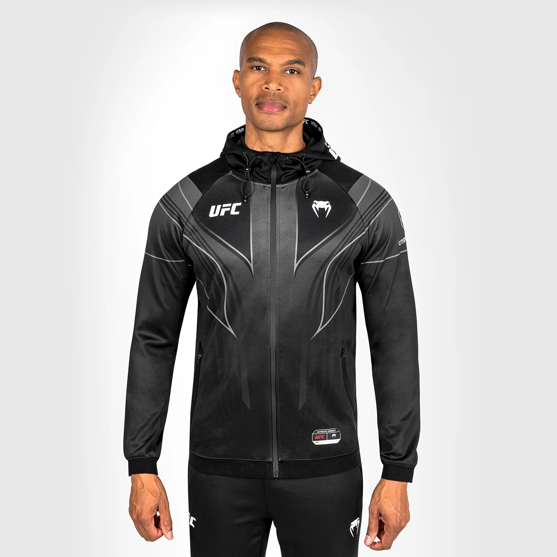 UFC Venum personalisierte authentische Fight Night 2.0 Männer Walkout Hoodie - schwarz - Image 2