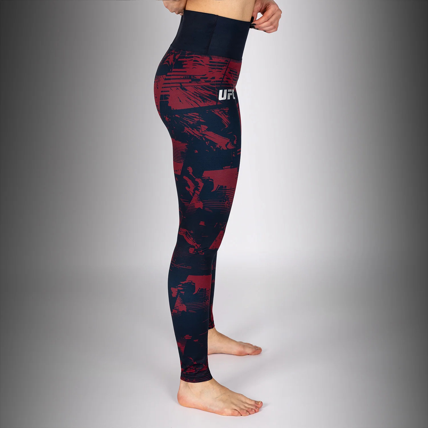 UFC Zenith by Venum Authentic Fight Week Damen-Leggings - Marineblau/Bordeauxrot/Silber - Image 2