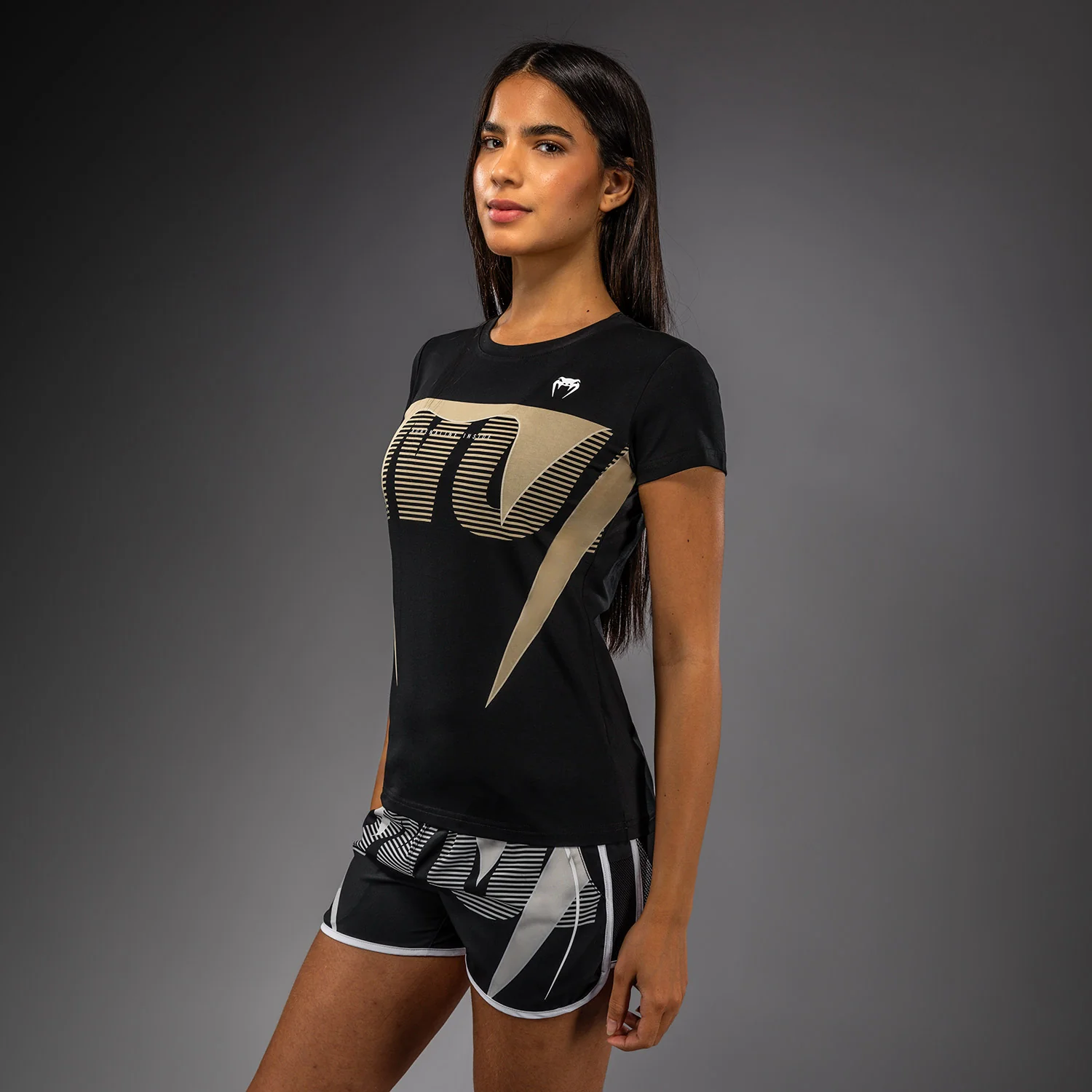 Venum Adrenaline Damen T-Shirt – Schwarz/Elfenbein - Image 3
