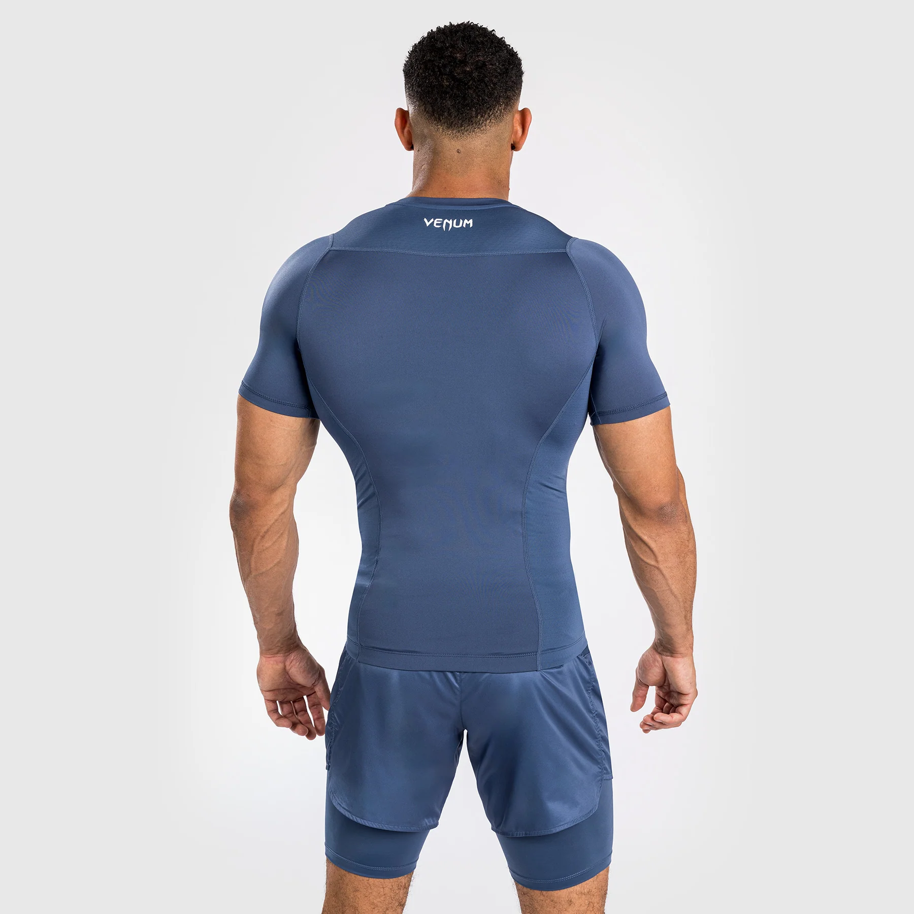 Venum Attack Herren Kurzarm Rashguard - Navyblau - Image 2