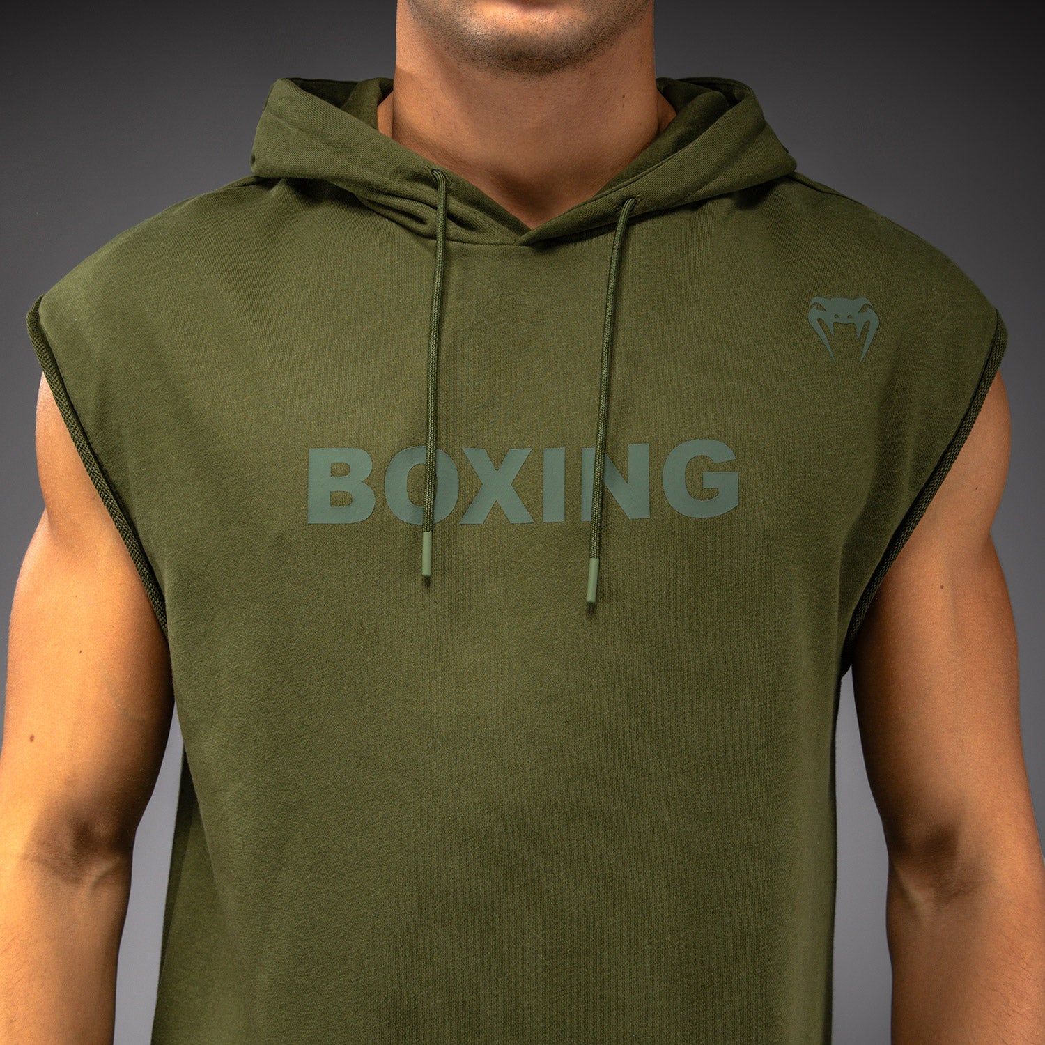 Venum Boxing VT Ärmelloser Kapuzenpullover – Militärgrün - Image 5