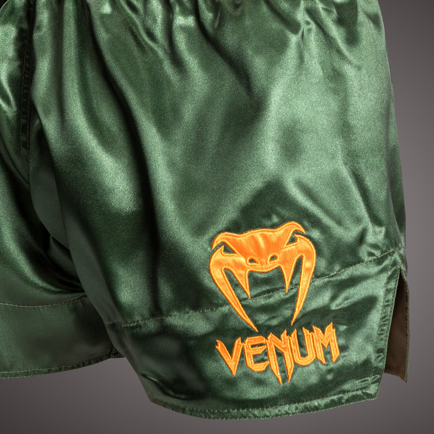 Venum Classic Muay Thai Shorts - Grün/Gold/Schwarz - Image 4