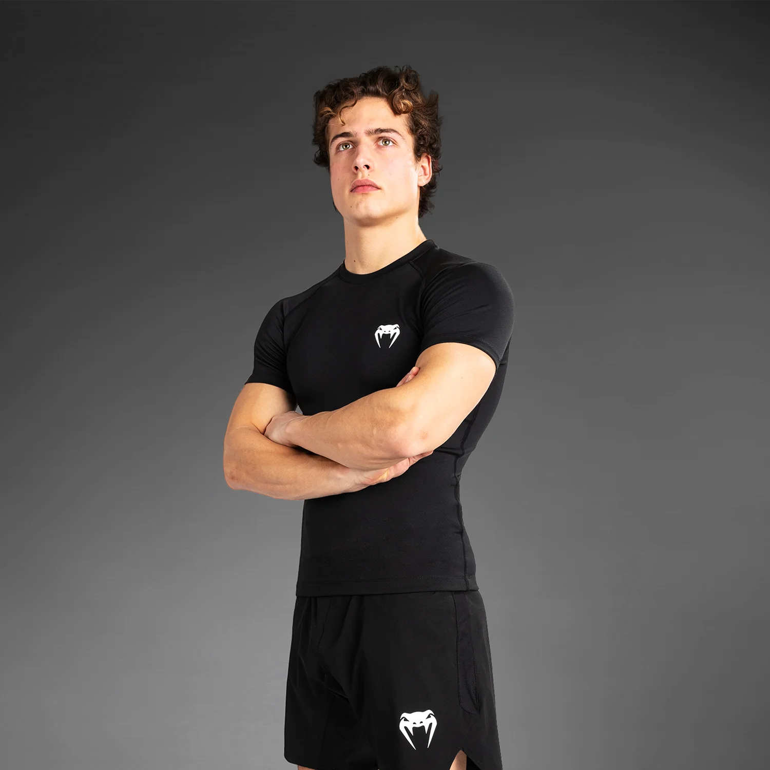 Venum Contender Herren Kurzarm Rashguard - Schwarz/Weiß - Image 5