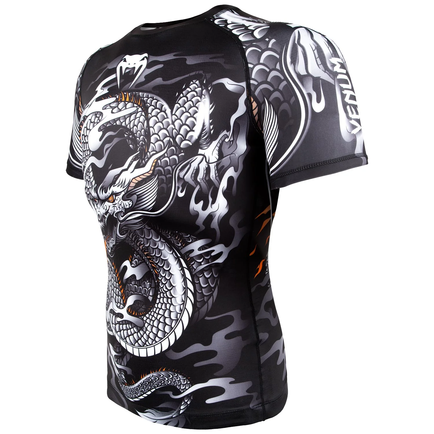 Venum Dragon's Flight Rashguard - Kurzarm - Schwarz/Weiß - Image 2