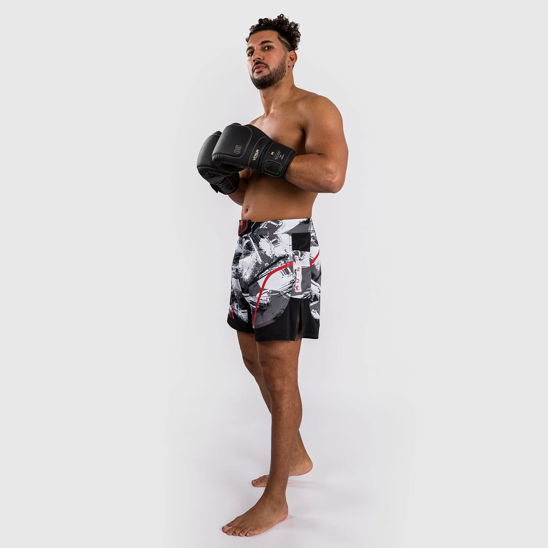 Venum Electron 3.0 Fight Shorts - Grau/Rot - Image 4