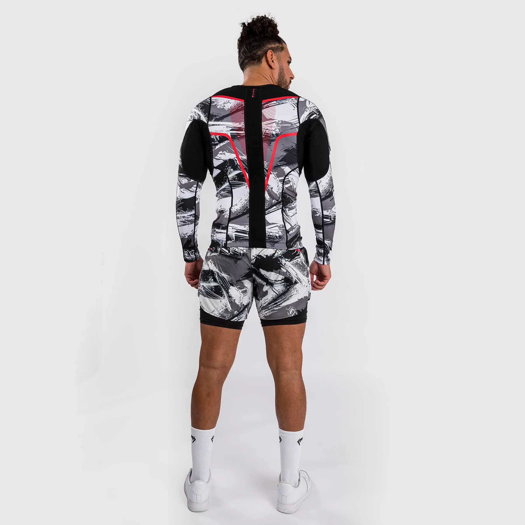 Venum Electron 3.0 Langärmeliger Rashguard - Grau/Rot - Image 5
