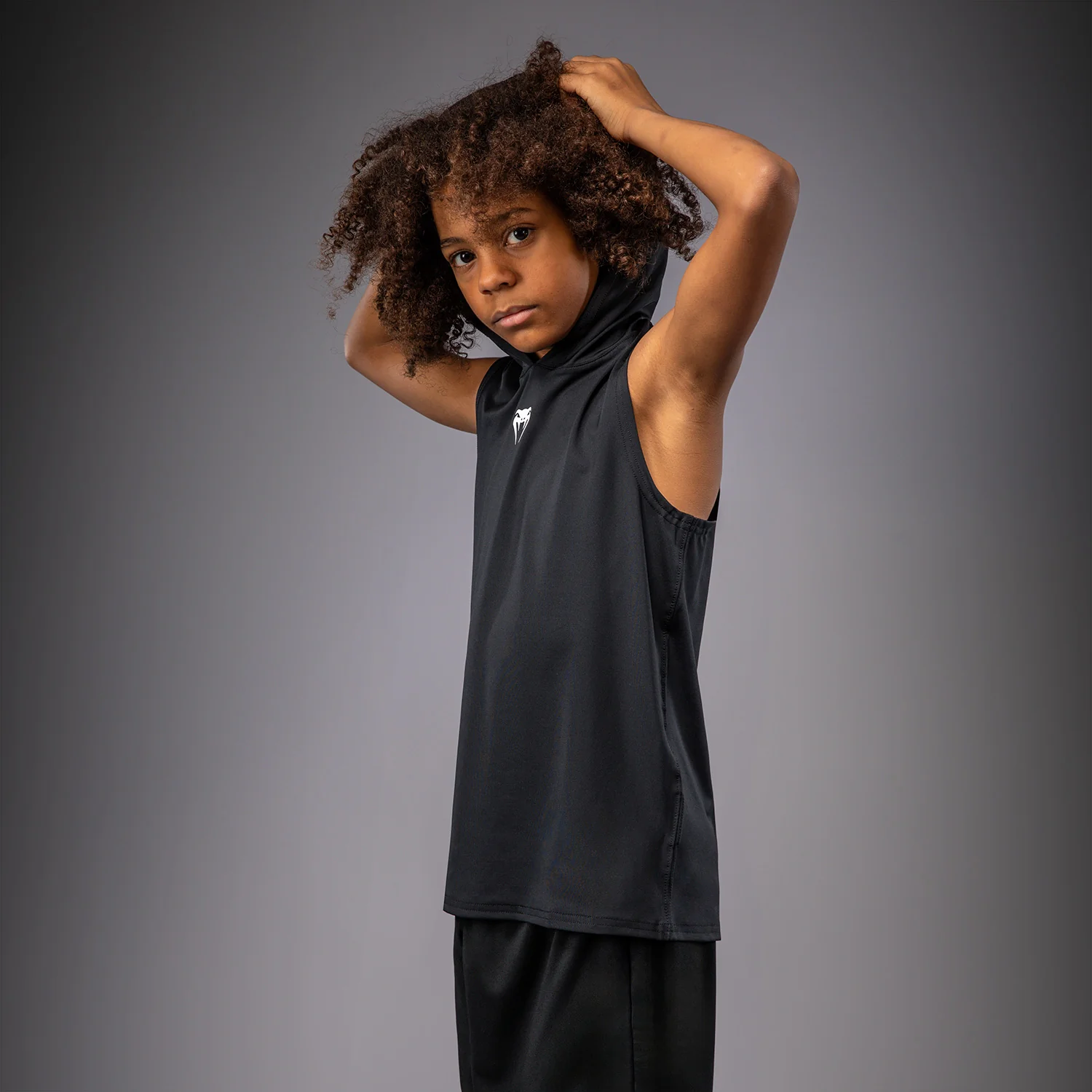 Venum Elite Ärmelloser Dry-Tech Kapuzenpullover für Kinder - Schwarz - Image 5
