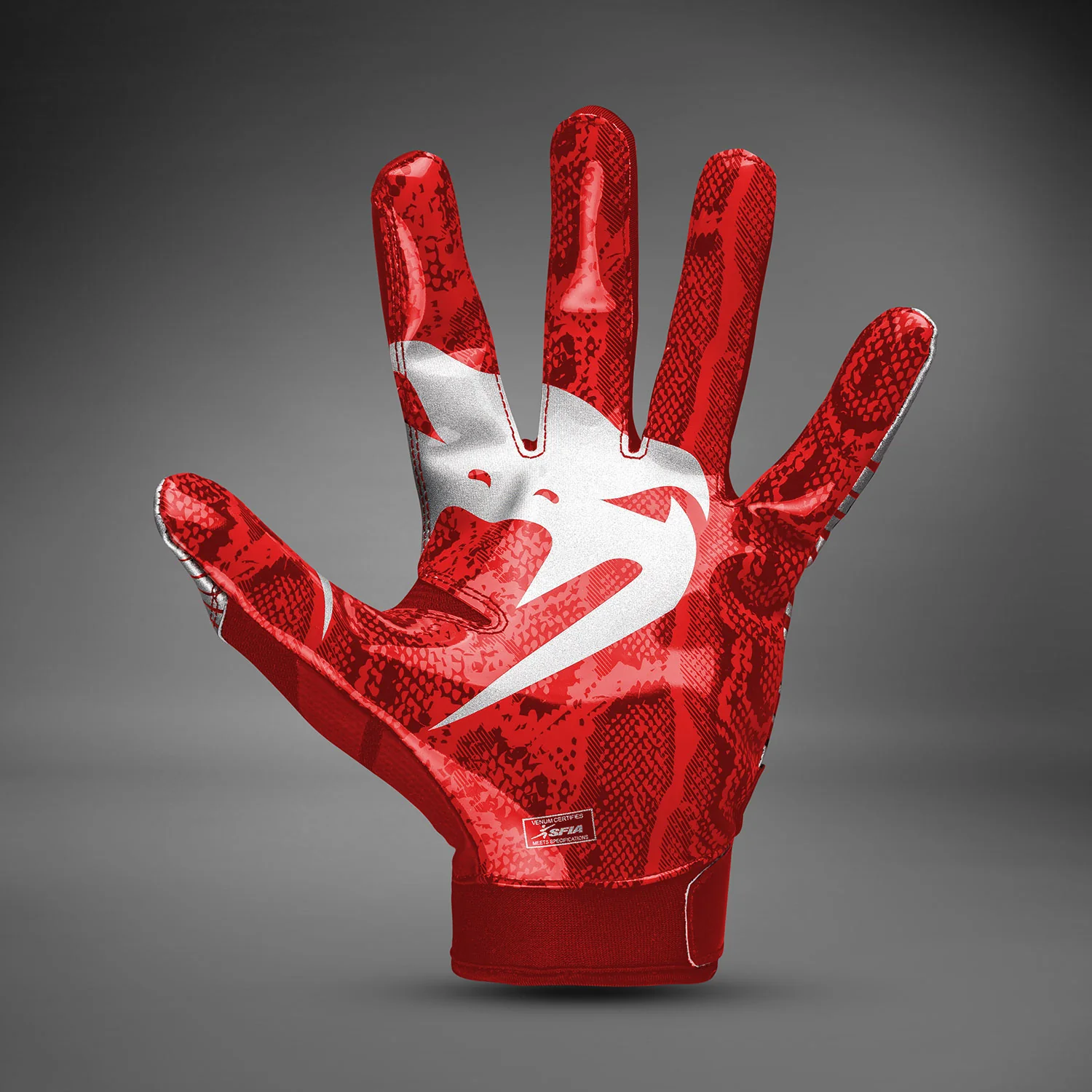 Venum Elite Football Handschuhe - Rot/Silber - Image 3