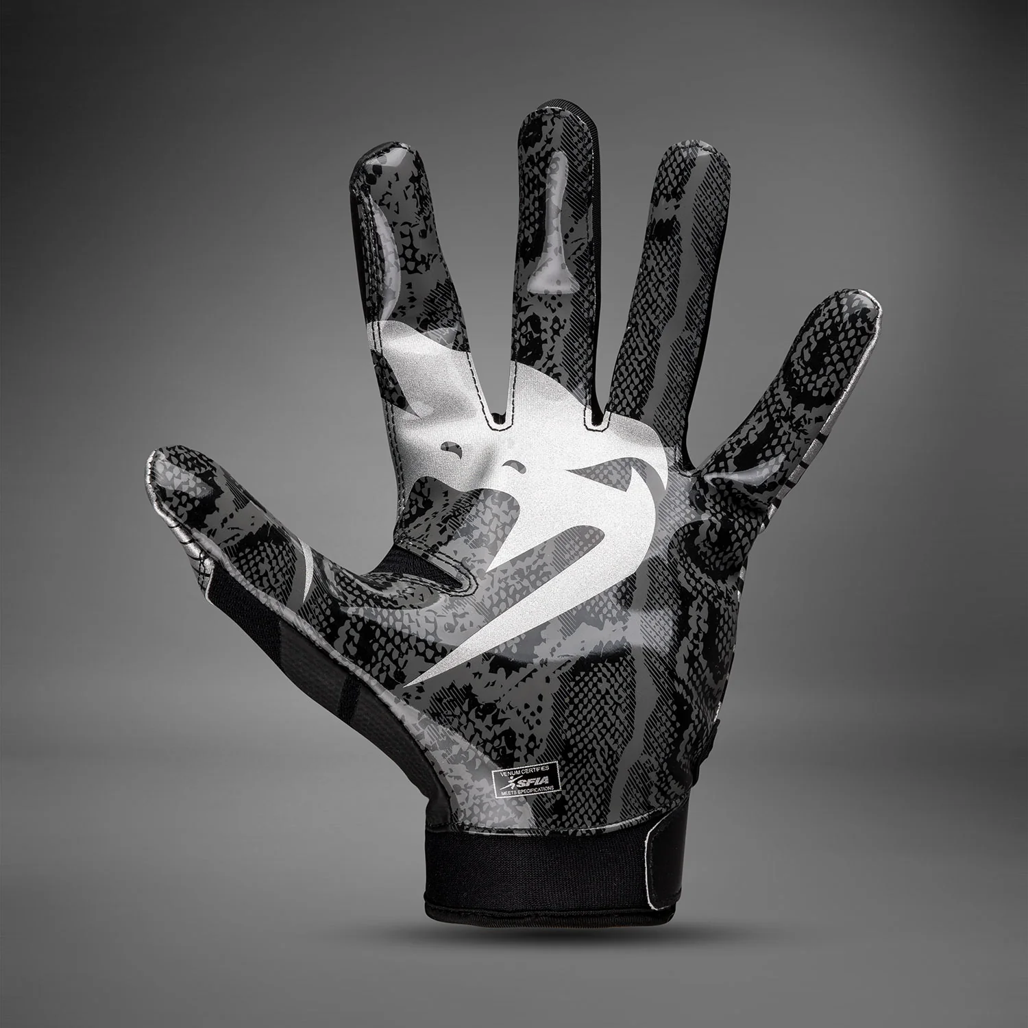 Venum Elite Football Handschuhe - Schwarz/Silber - Image 3