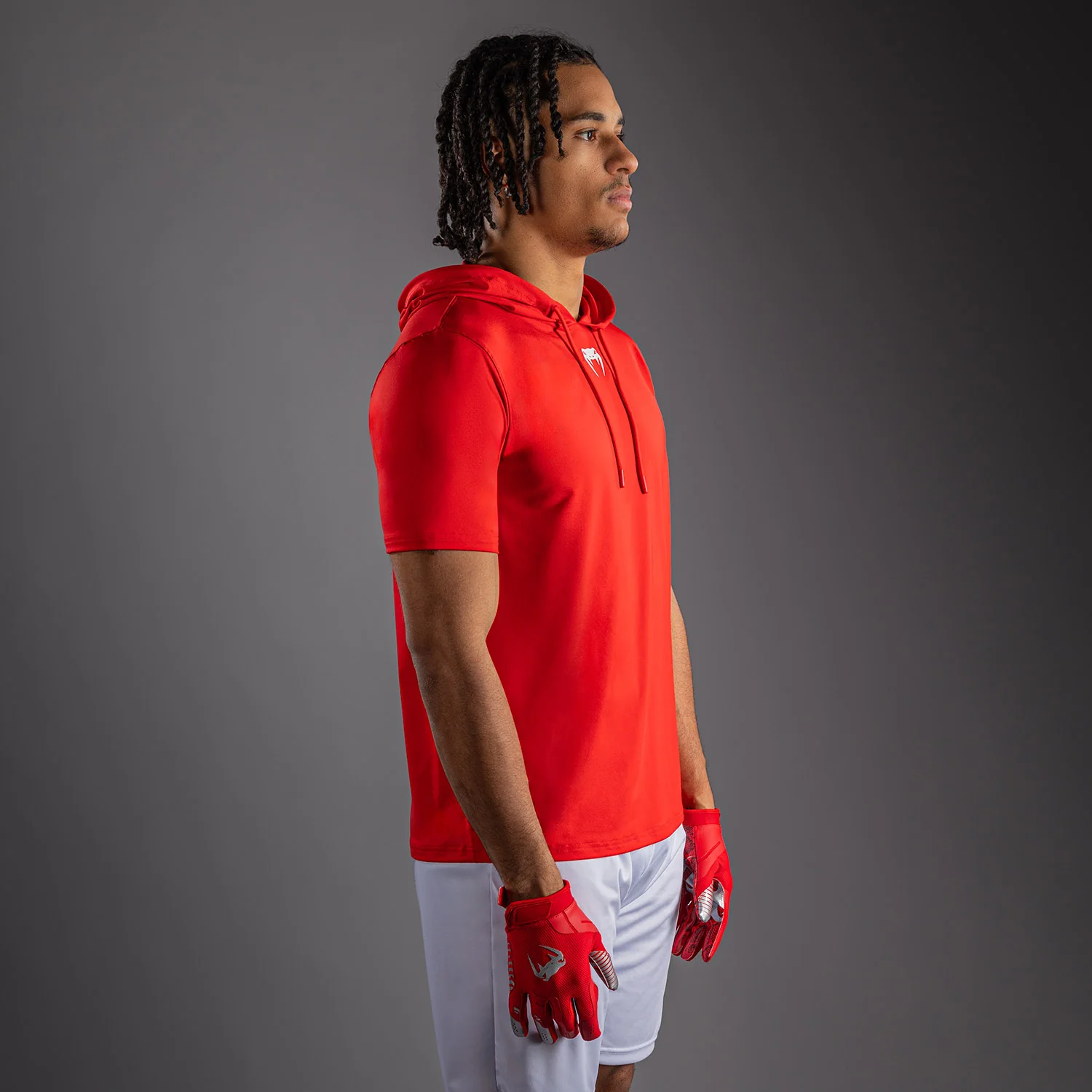 Venum Elite Kurzarm Dry-Tech Kapuzenpullover - Rot - Image 3