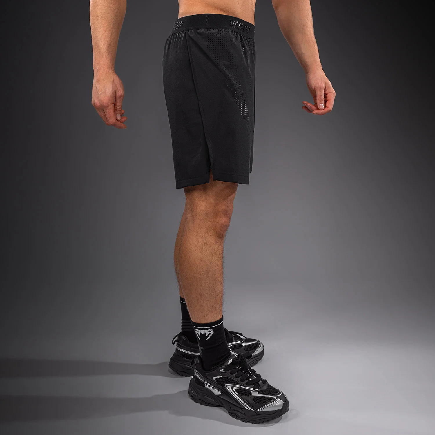 Venum Lazer Hybrid-Trainingsshorts – Schwarz/Grau - Image 4