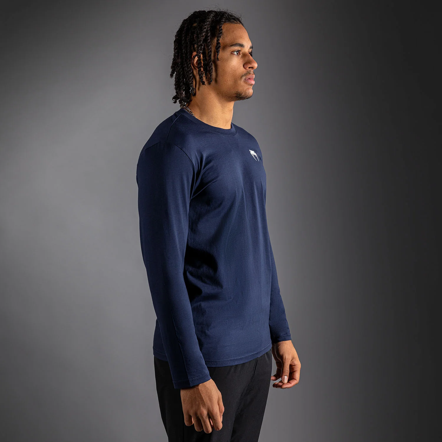 Venum Lineup Langarm T-Shirt - Marineblau/Weiß - Image 5