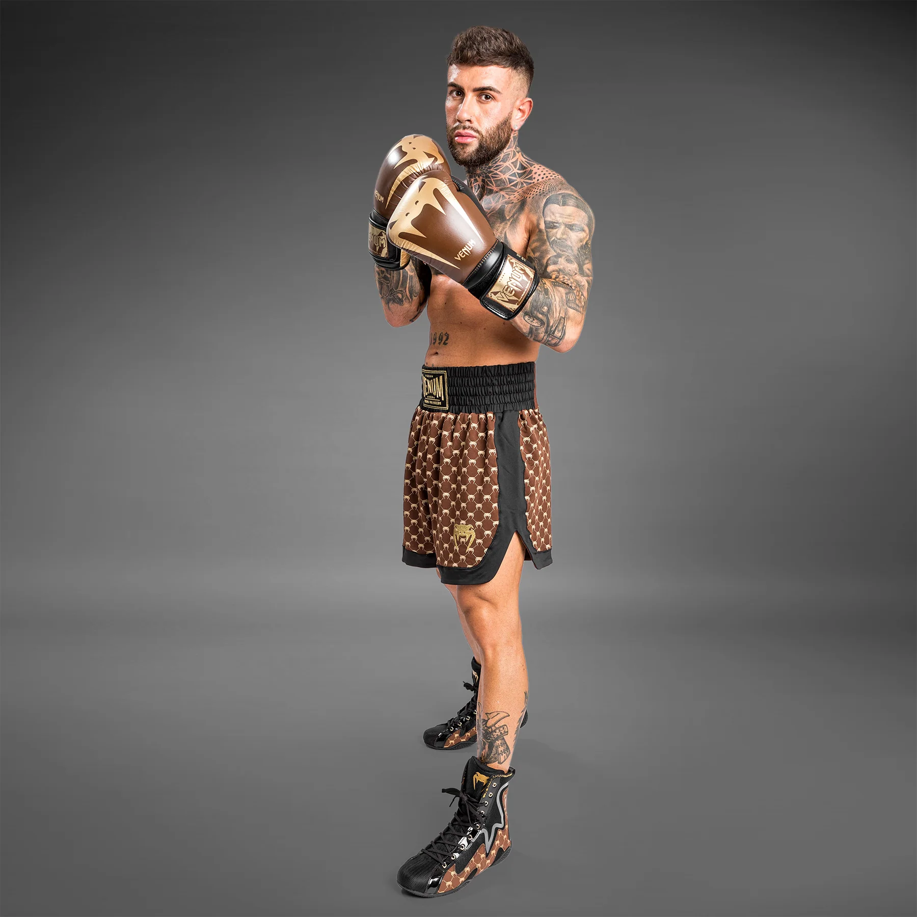 Venum Monogram Boxershorts - Schwarz/Braun - Image 3