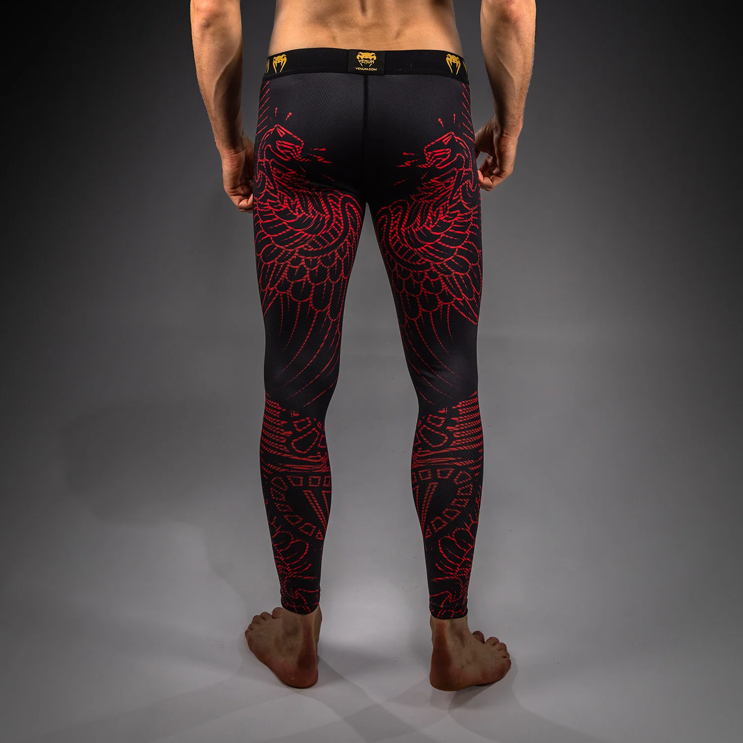 Venum Quetzal Fury Spats - Schwarz/Fury Rot/ Tangerine - Image 2
