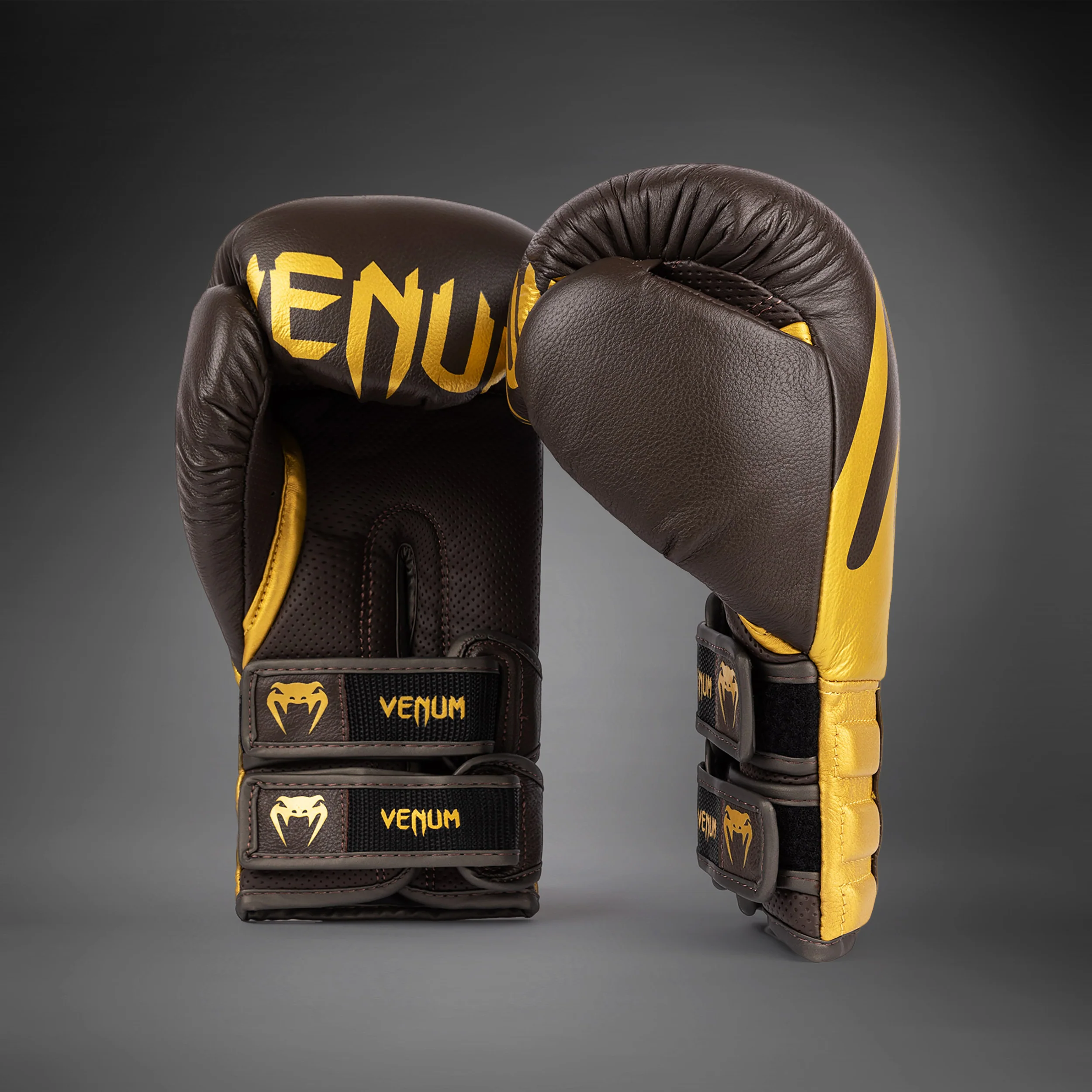 Venum Reverso Boxhandschuhe - Schokolade/Gold - Image 2