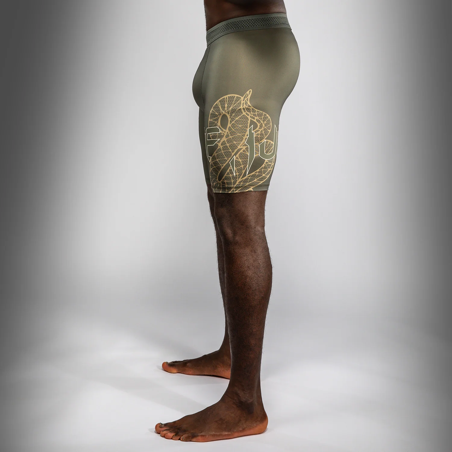 Venum Serpenti Vale Tudo Shorts – Khaki/Bronze/Ivory - Image 2