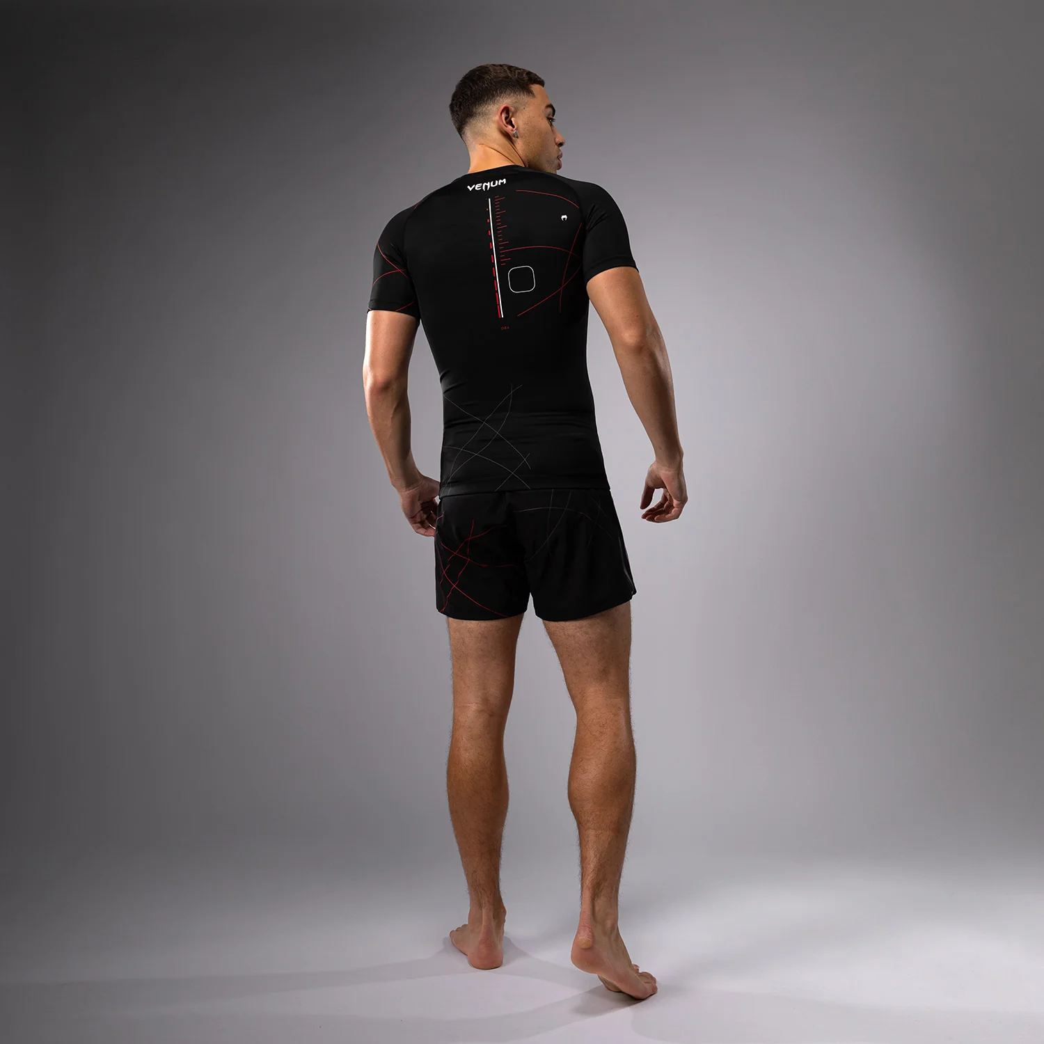 Venum Tactical XT Kurzärmeliger Rashguard für Männer - Schwarz/Feuerrot - Image 4