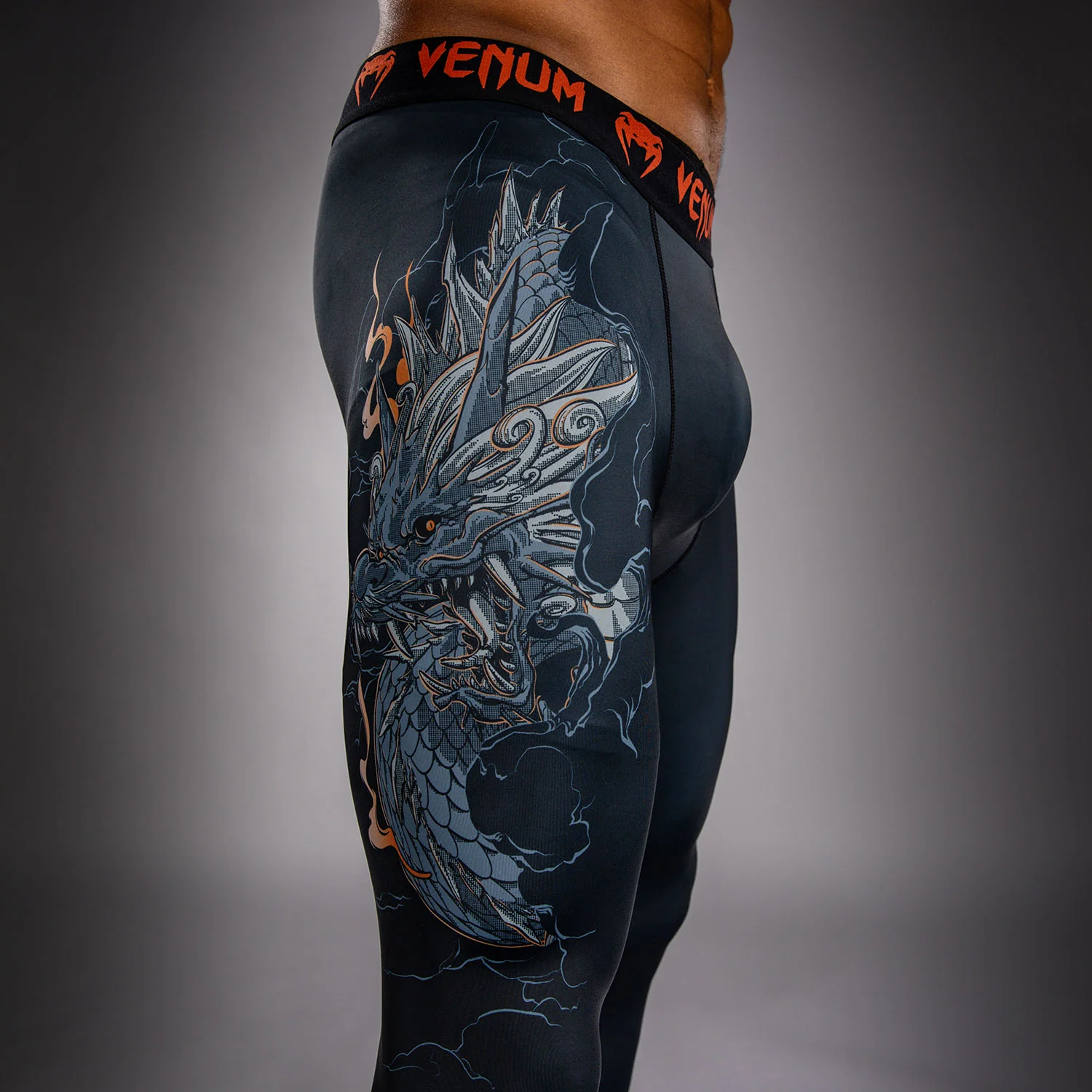 Venum Thunder Dragon Spats – Schwarz/Grau/Kupfer - Image 8