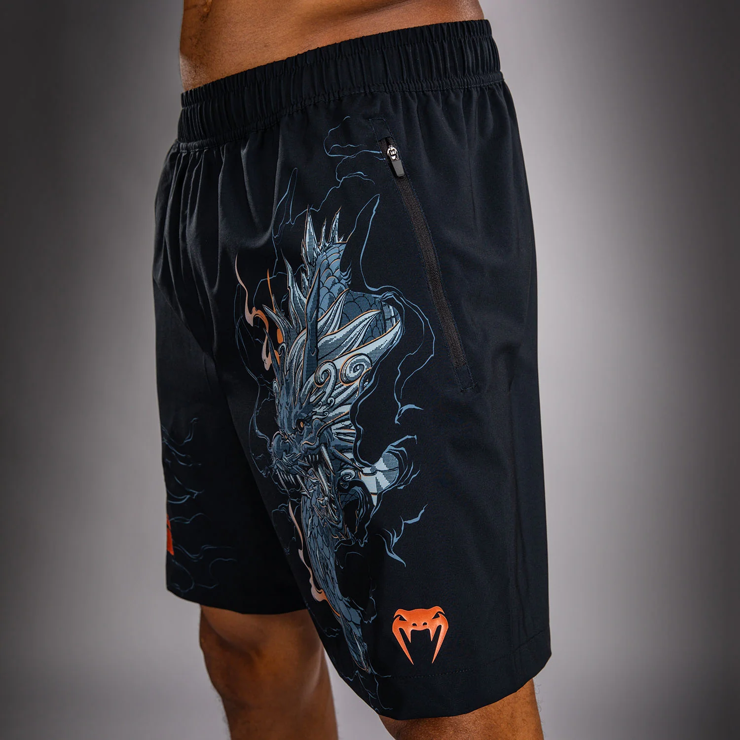 Venum Thunder Dragon Trainingsshorts – Schwarz/Grau/Kupfer - Image 5