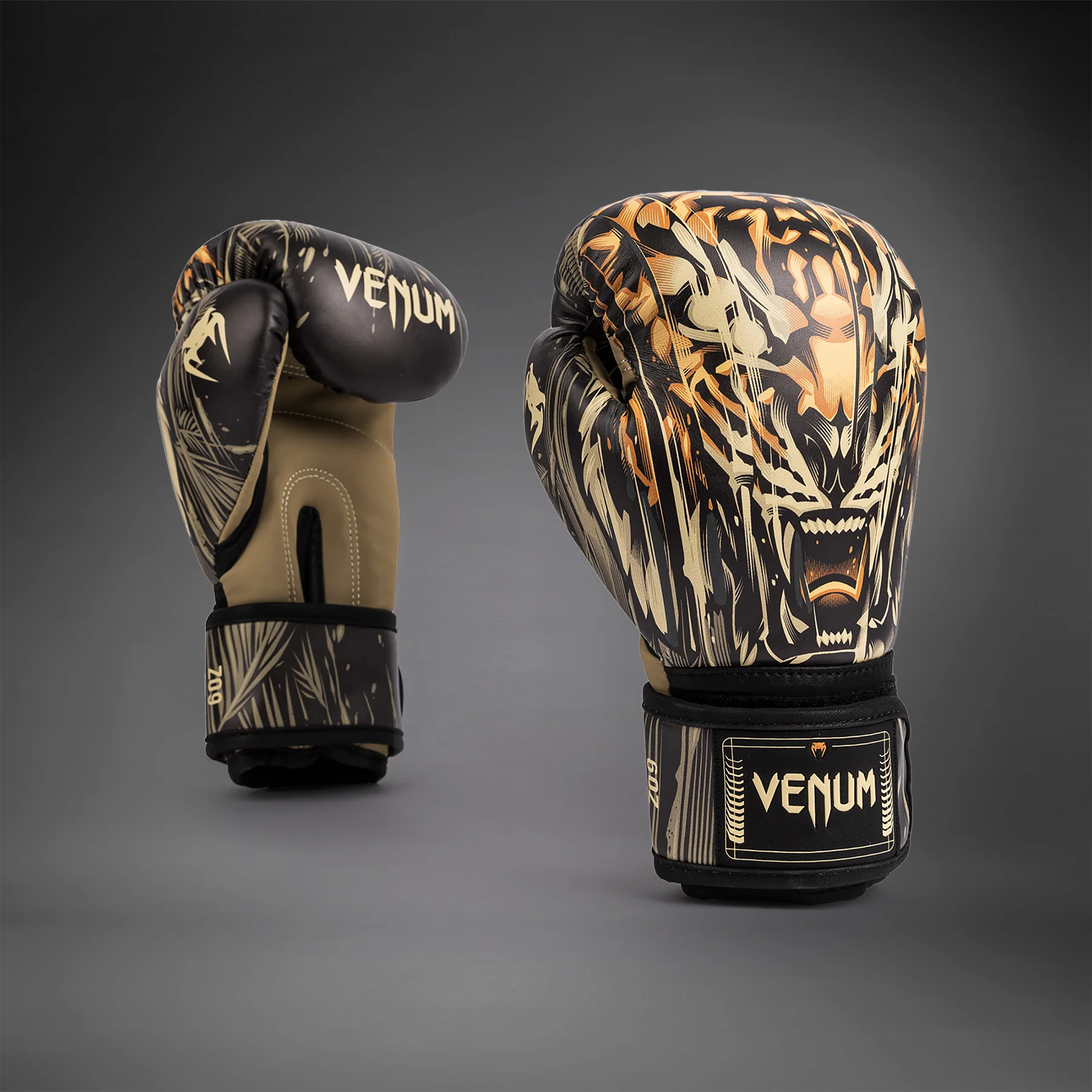 Venum Tiger Kinder Boxhandschuhe - Schwarz/Neon Orange - Image 3