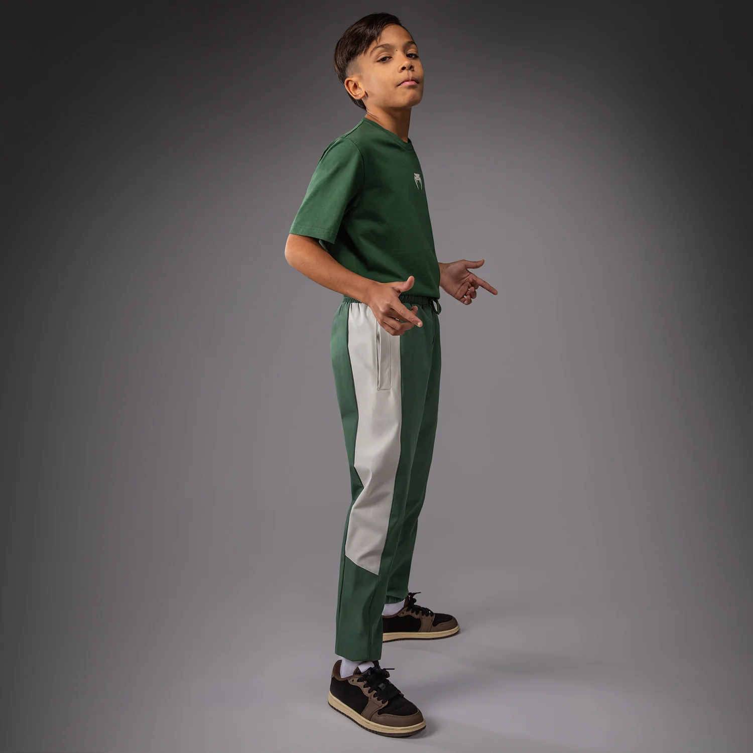 Venum Vectra Jogginghose für Kinder – Waldgrün/Offweiß - Image 4
