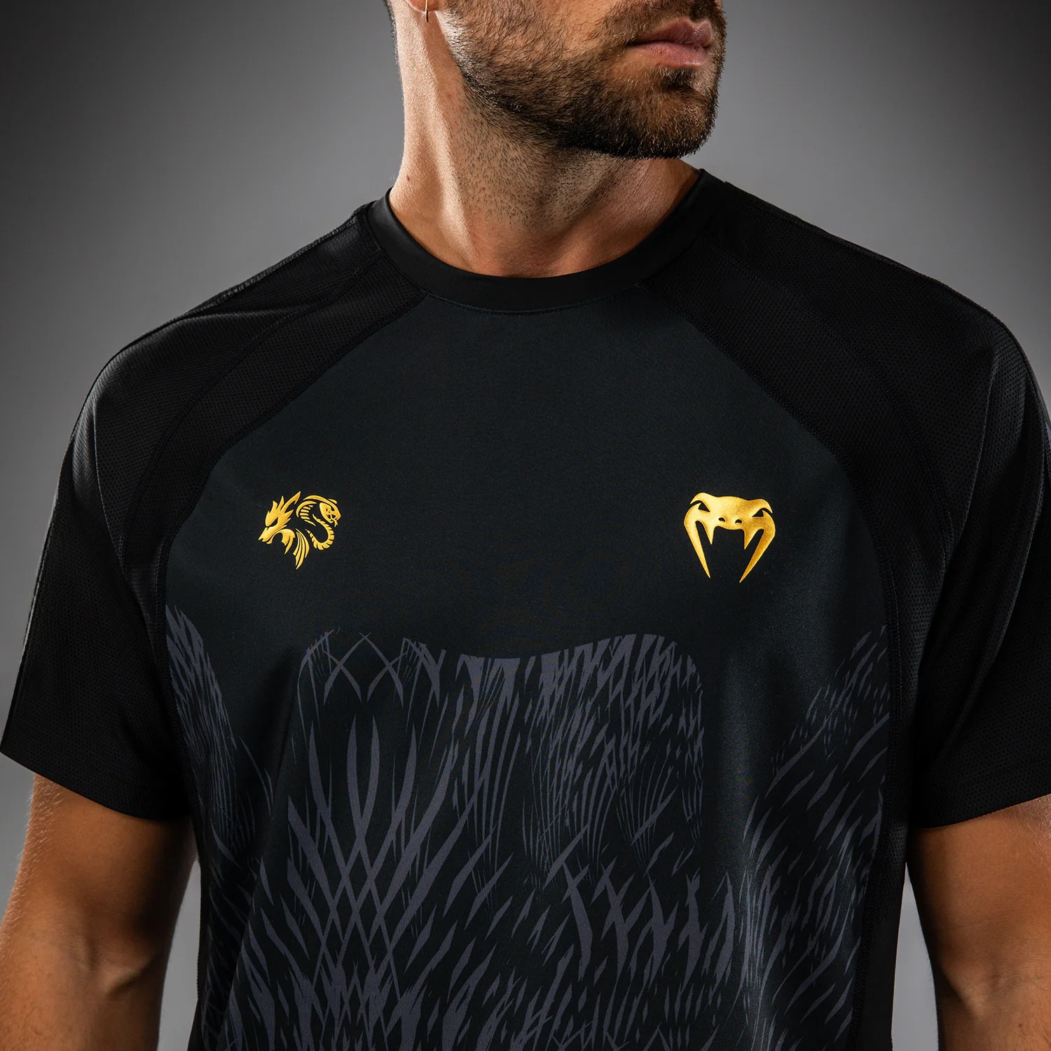 Venum x Chimaev Dry-Tech Shirt - Schwarz/Grau - Image 8