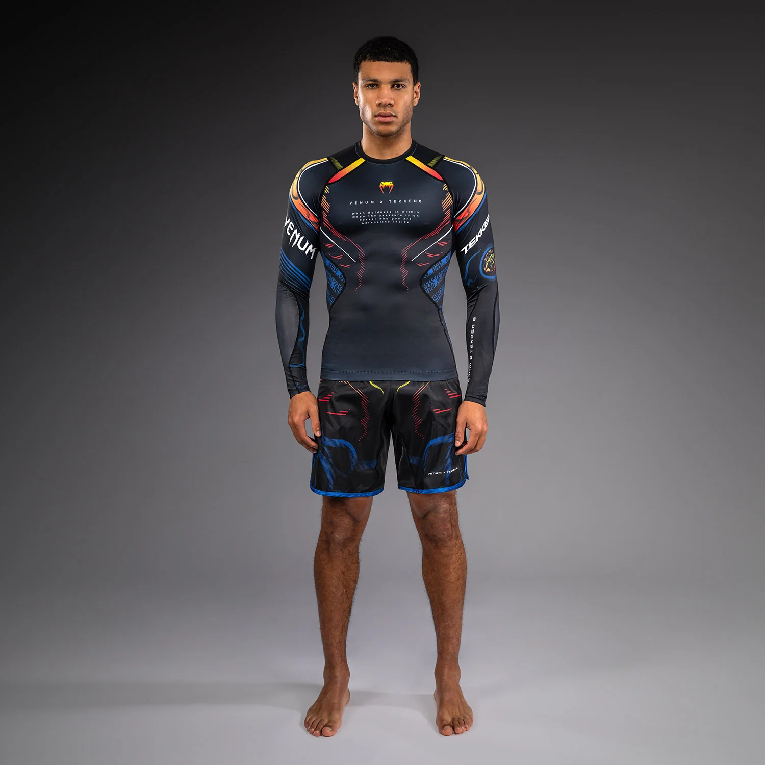 Venum x TEKKEN 8 Langarm Rashguard - Schwarz/Orange - Image 7