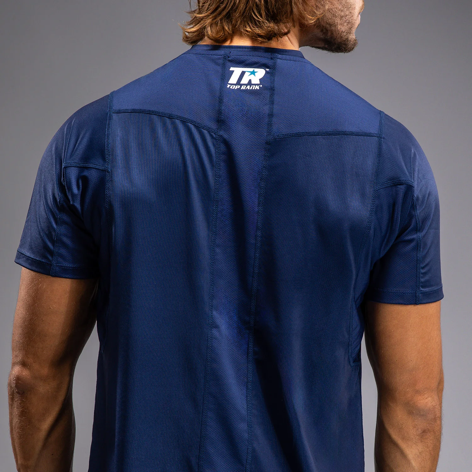 Venum x Top Rank Original Herren Dry Tech Shirt - Navy Blau - Image 6