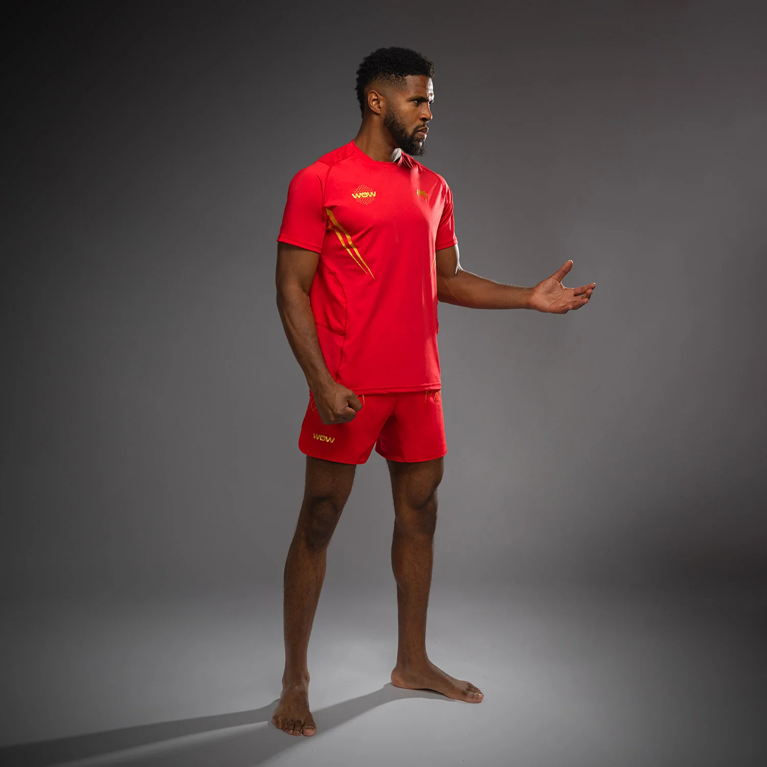 Venum x WOW FC Dry-Tech T-Shirt - Fury Rot/Gold - Image 2