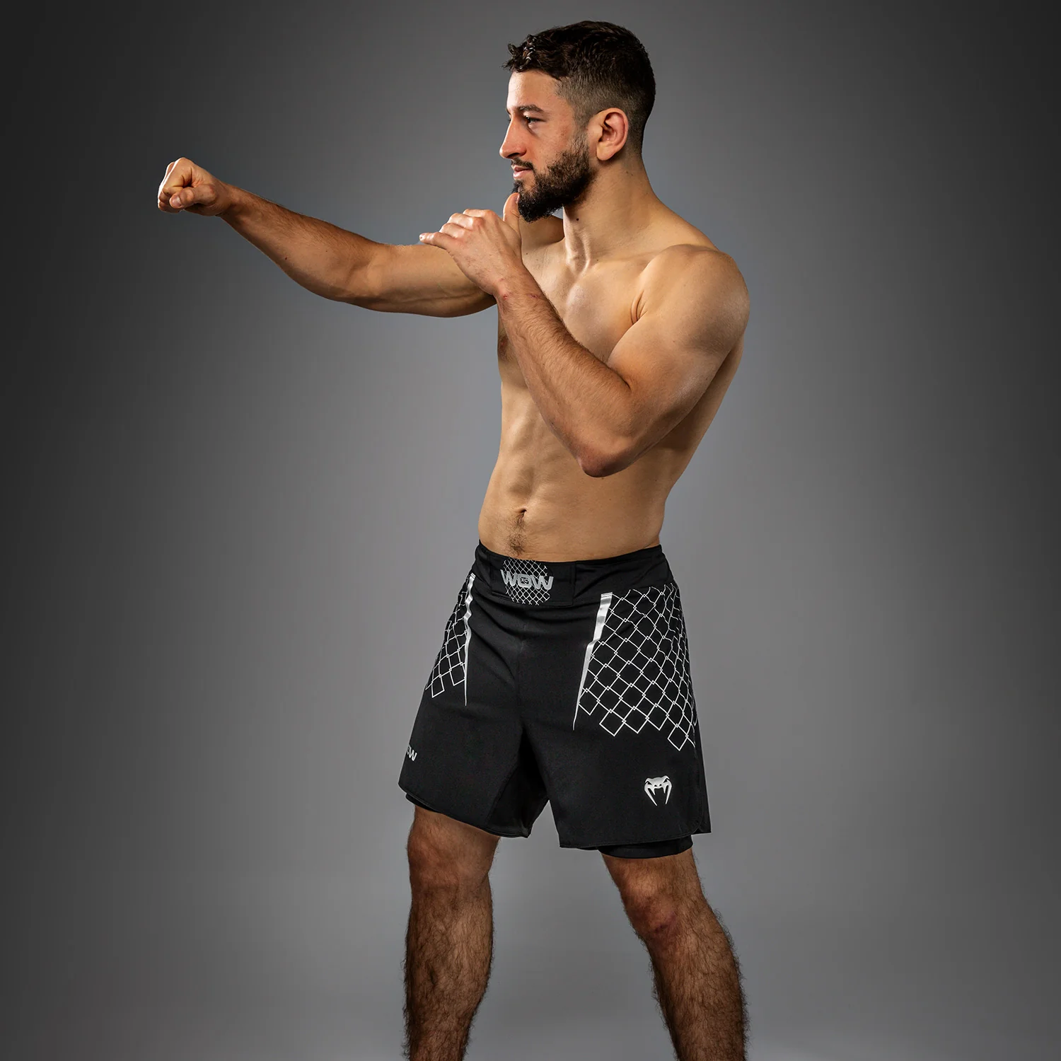Venum x WOW FC Herren Kampfhosen - Schwarz/Grau - Image 3